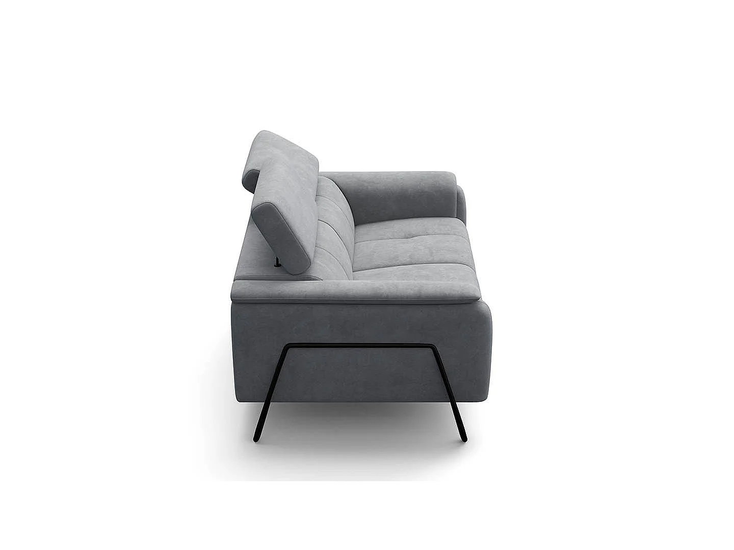 CANAPÉ RODEN 2 places, tissu velours gris clair