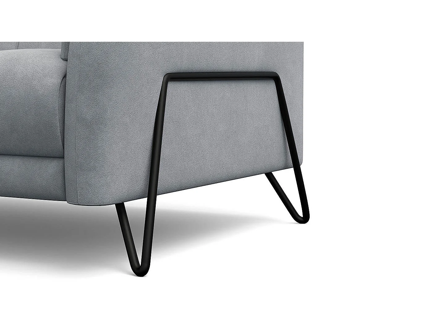 CANAPÉ RODEN 2 places, tissu velours gris clair