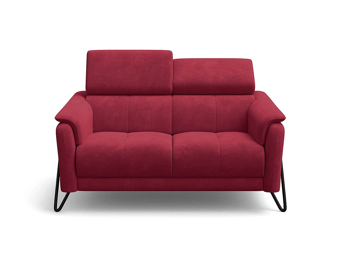 Sofa 2-Sitzer RODEN, rostrot Veloursstoff