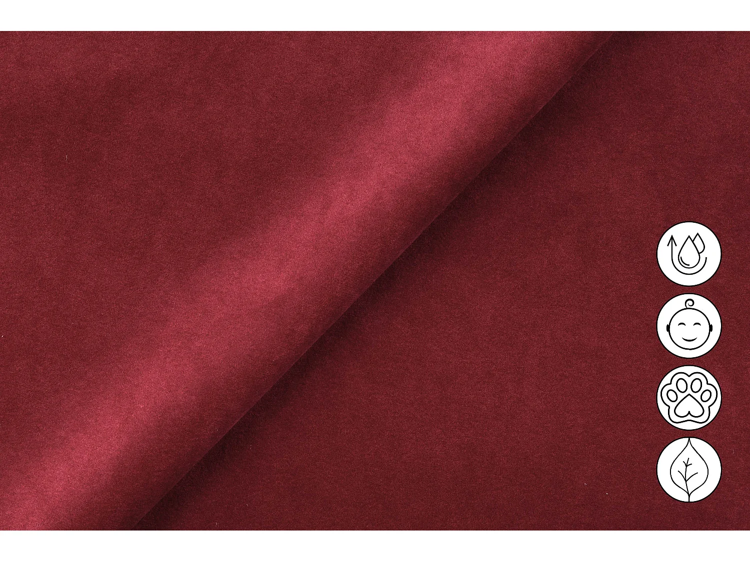 Sofa 2-Sitzer RODEN, rostrot Veloursstoff