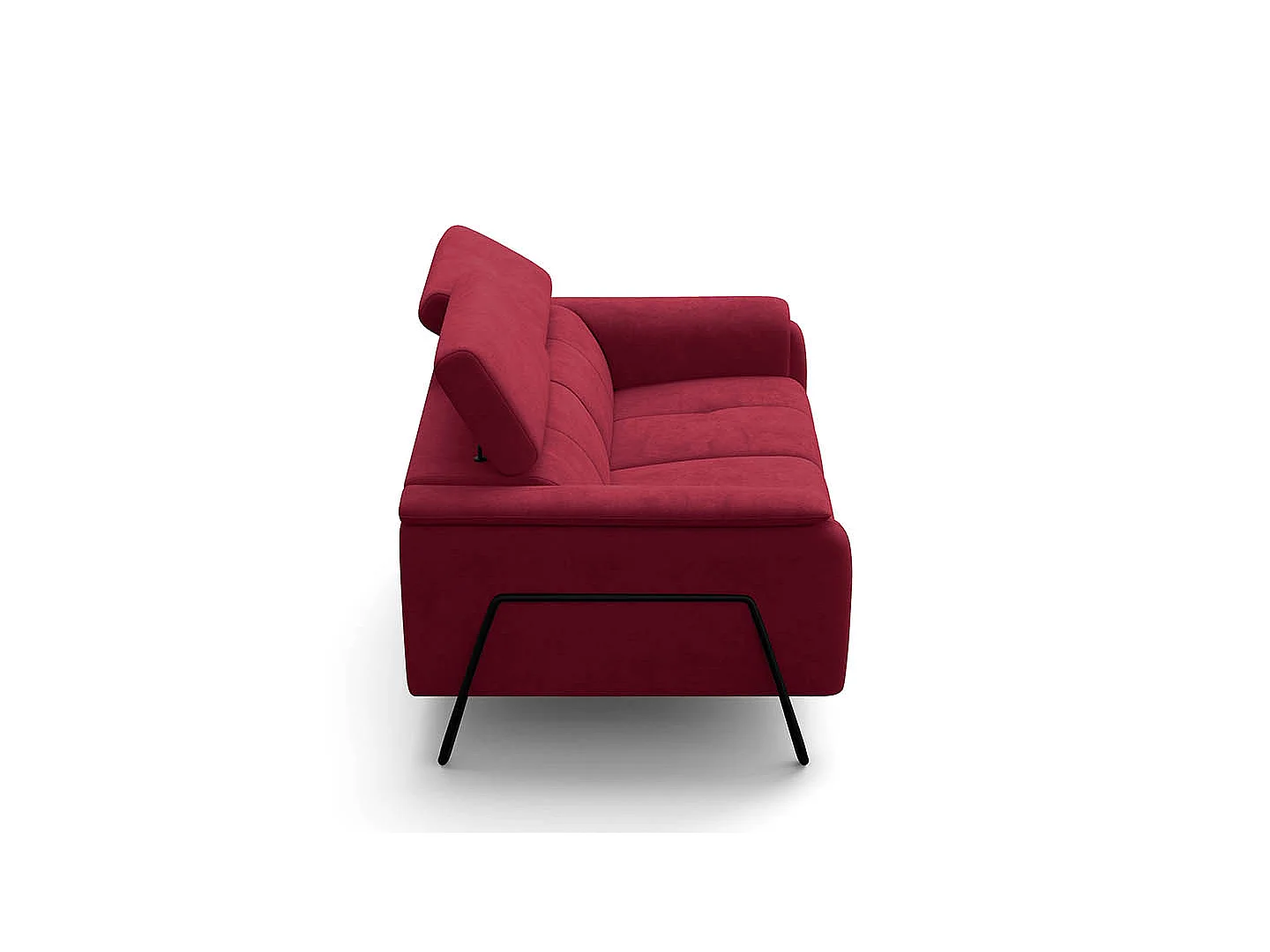 Sofa 2-Sitzer RODEN, rostrot Veloursstoff