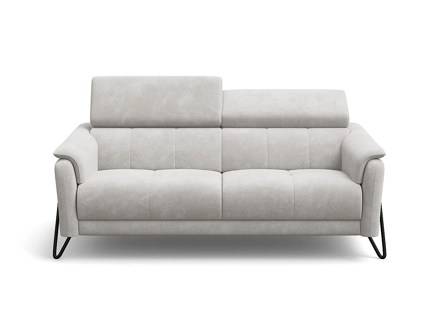 Sofa 3-Sitzer RODEN, creme Veloursstoff