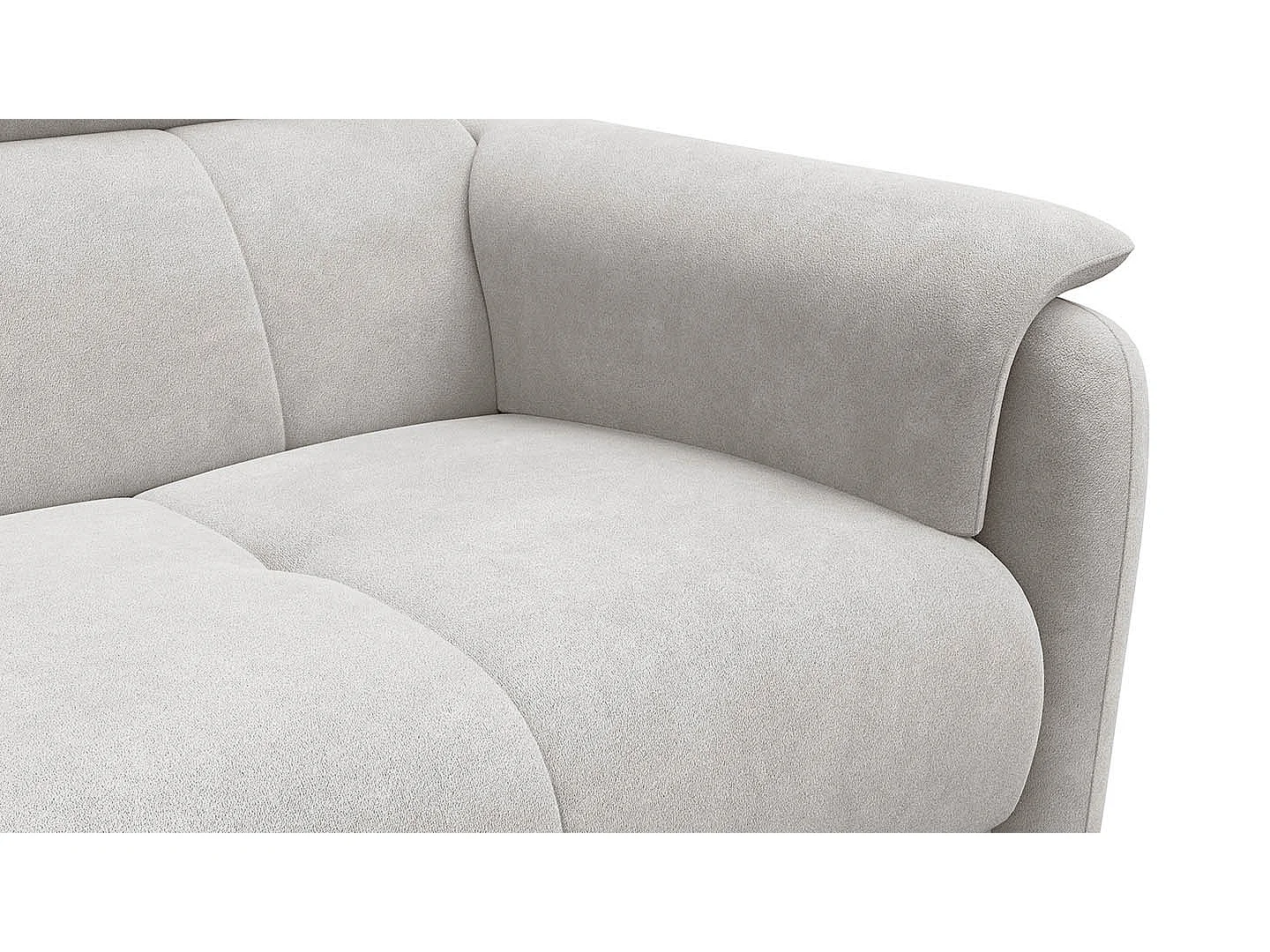 Sofa 3-Sitzer RODEN, creme Veloursstoff
