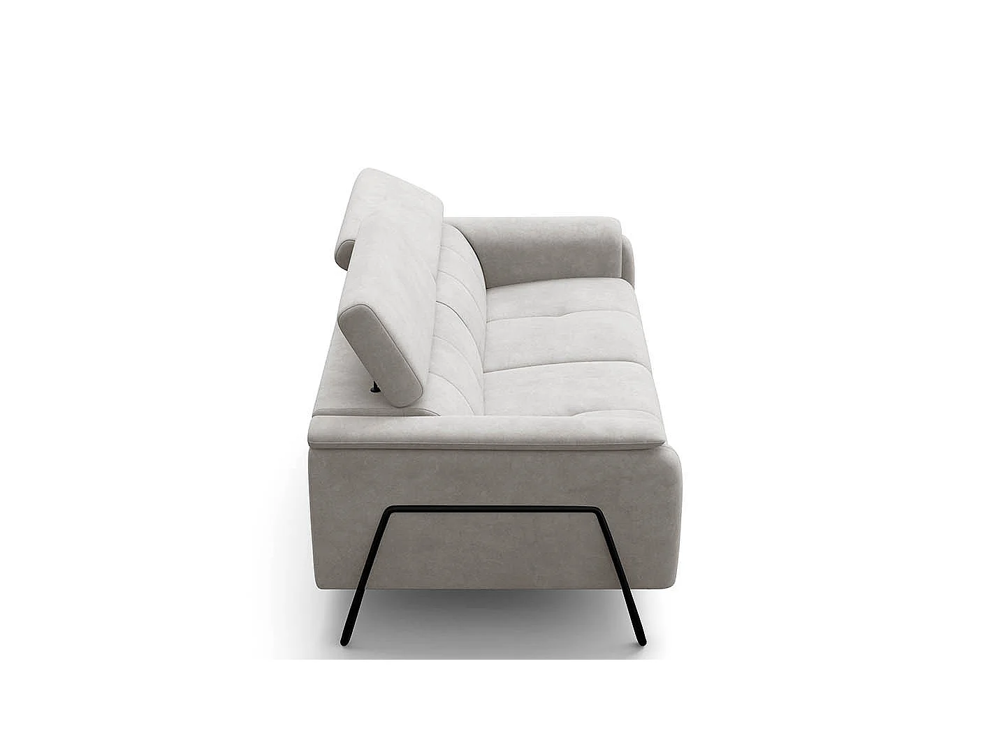 Sofa 3-Sitzer RODEN, creme Veloursstoff