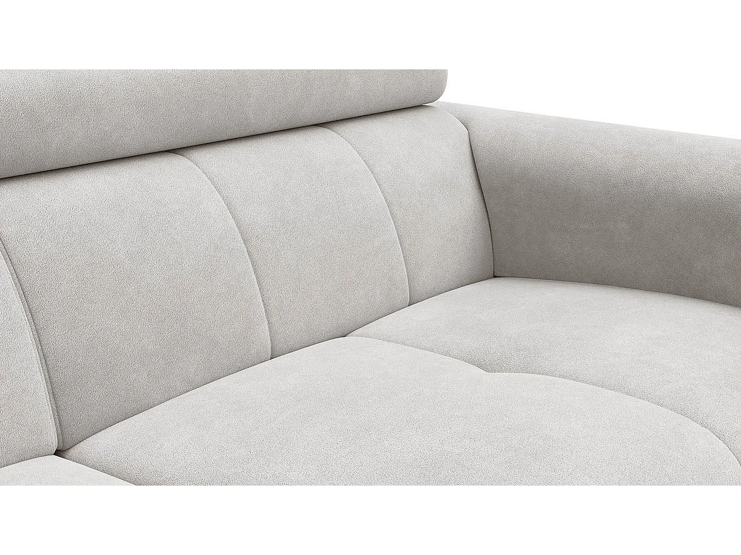 Sofa 3-Sitzer RODEN, creme Veloursstoff
