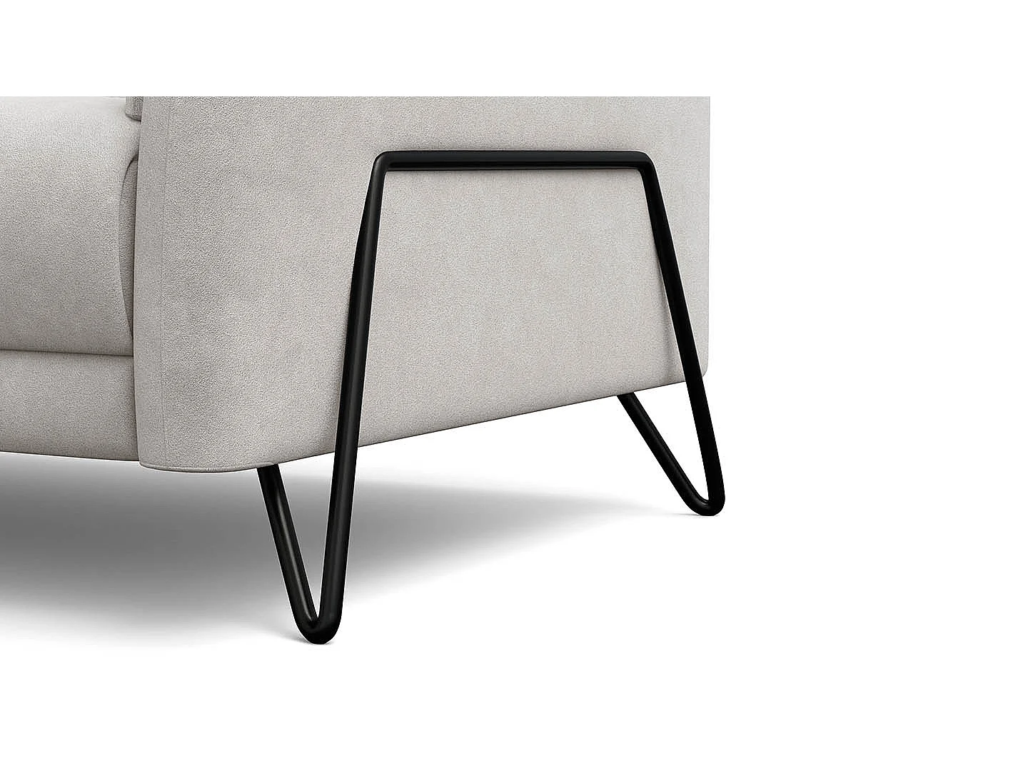 Sofa 3-Sitzer RODEN, creme Veloursstoff