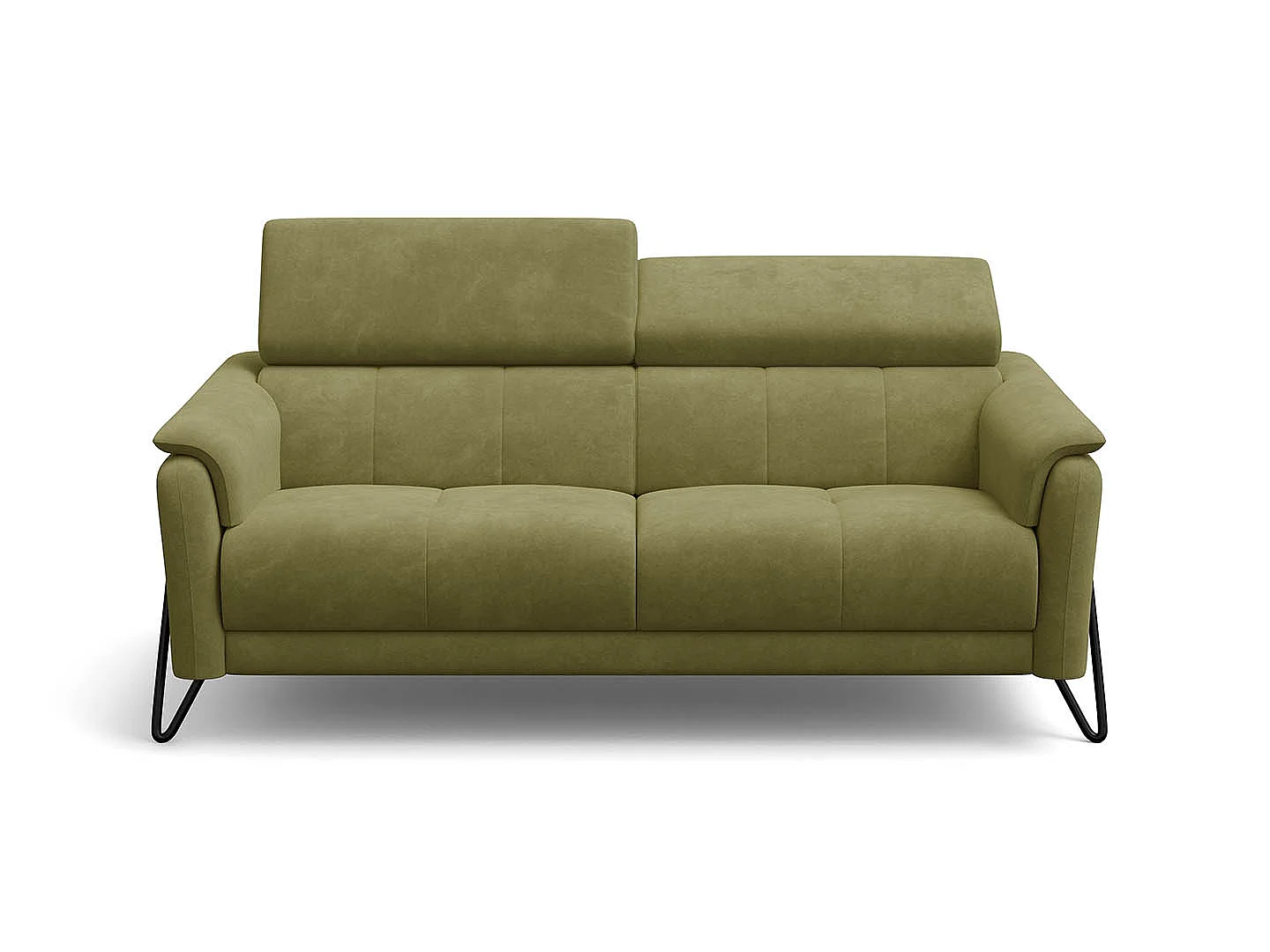 Sofa 3-Sitzer RODEN, olive Veloursstoff