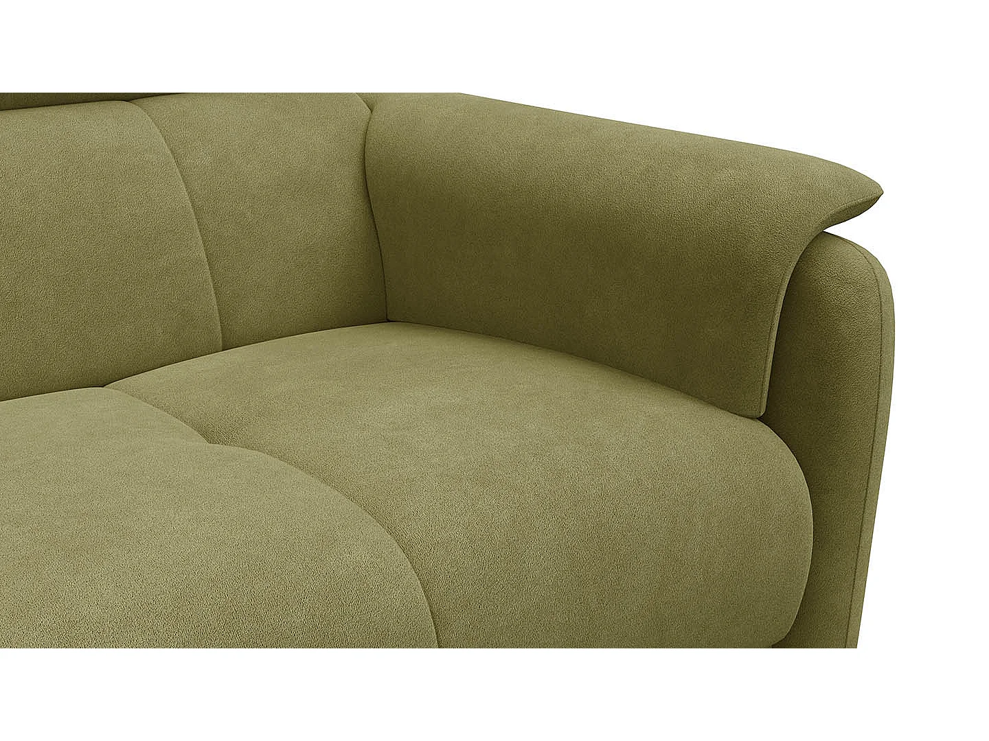 Sofa 3-Sitzer RODEN, olive Veloursstoff