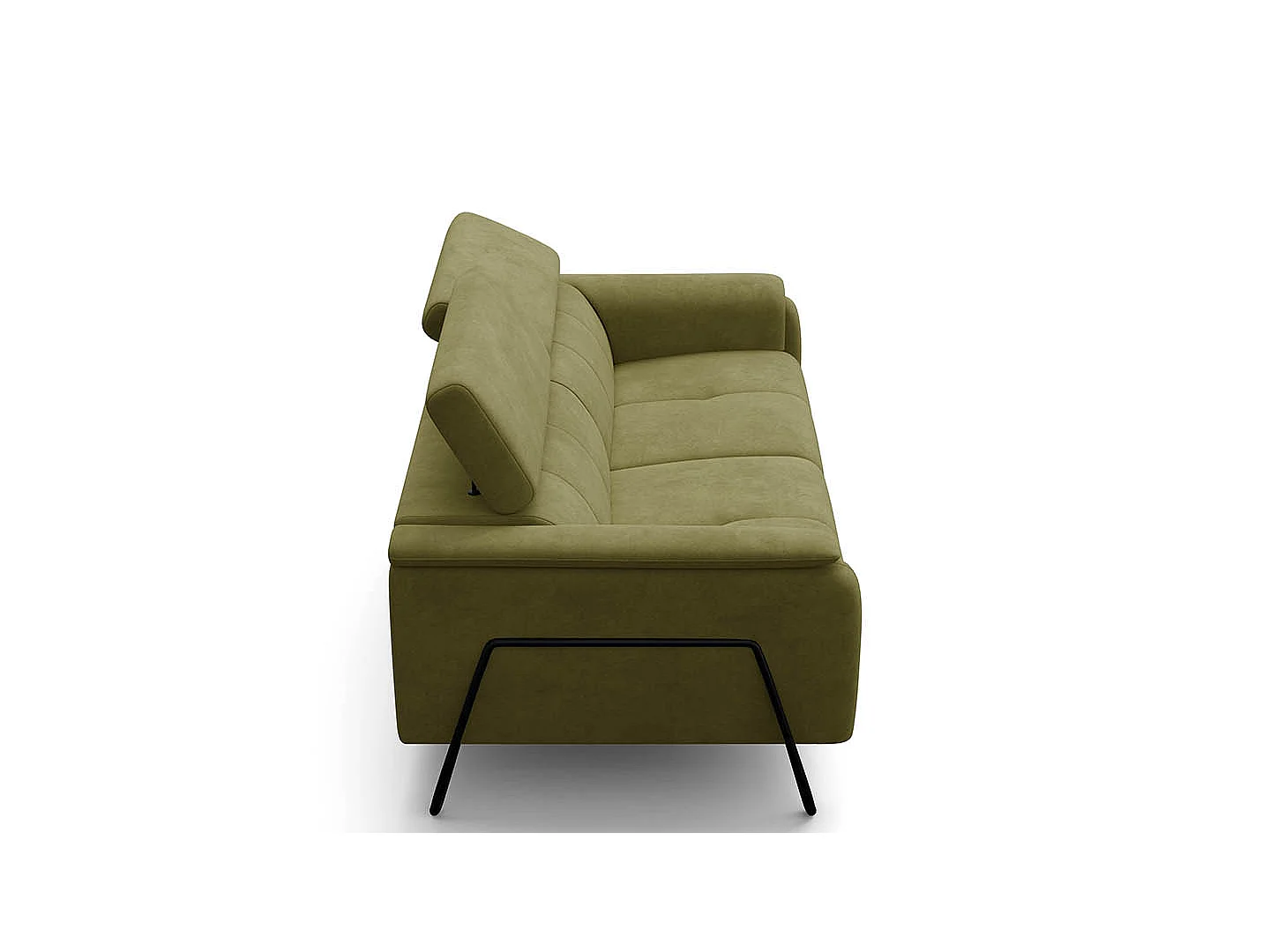 Sofa 3-Sitzer RODEN, olive Veloursstoff