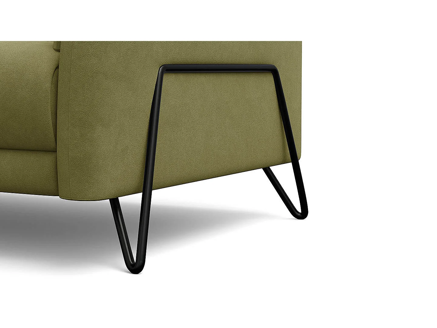 Sofa 3-Sitzer RODEN, olive Veloursstoff