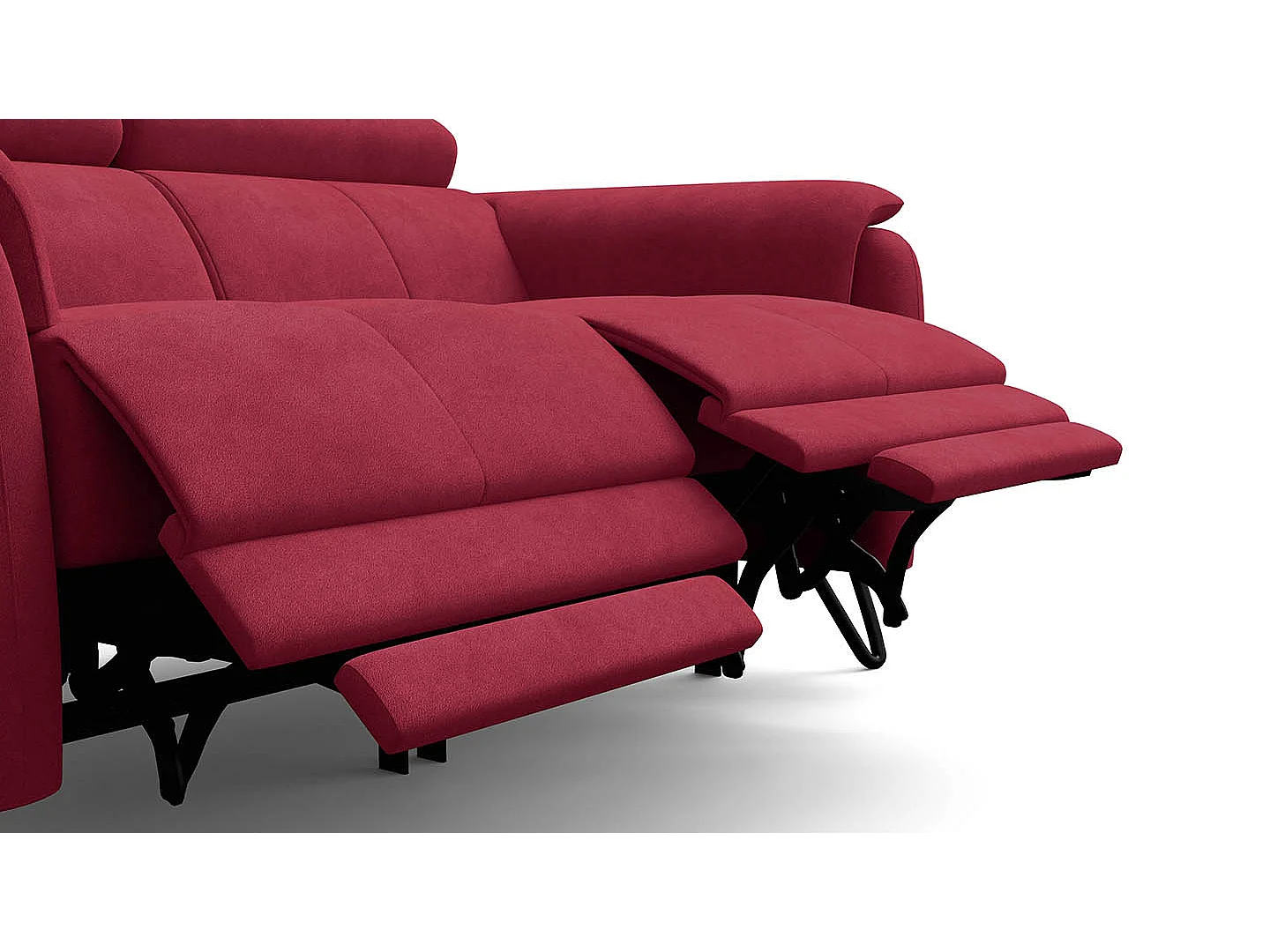 Relaxsofa 2-Sitzer RODEN, mit 2 Relax, rostrot Veloursstoff