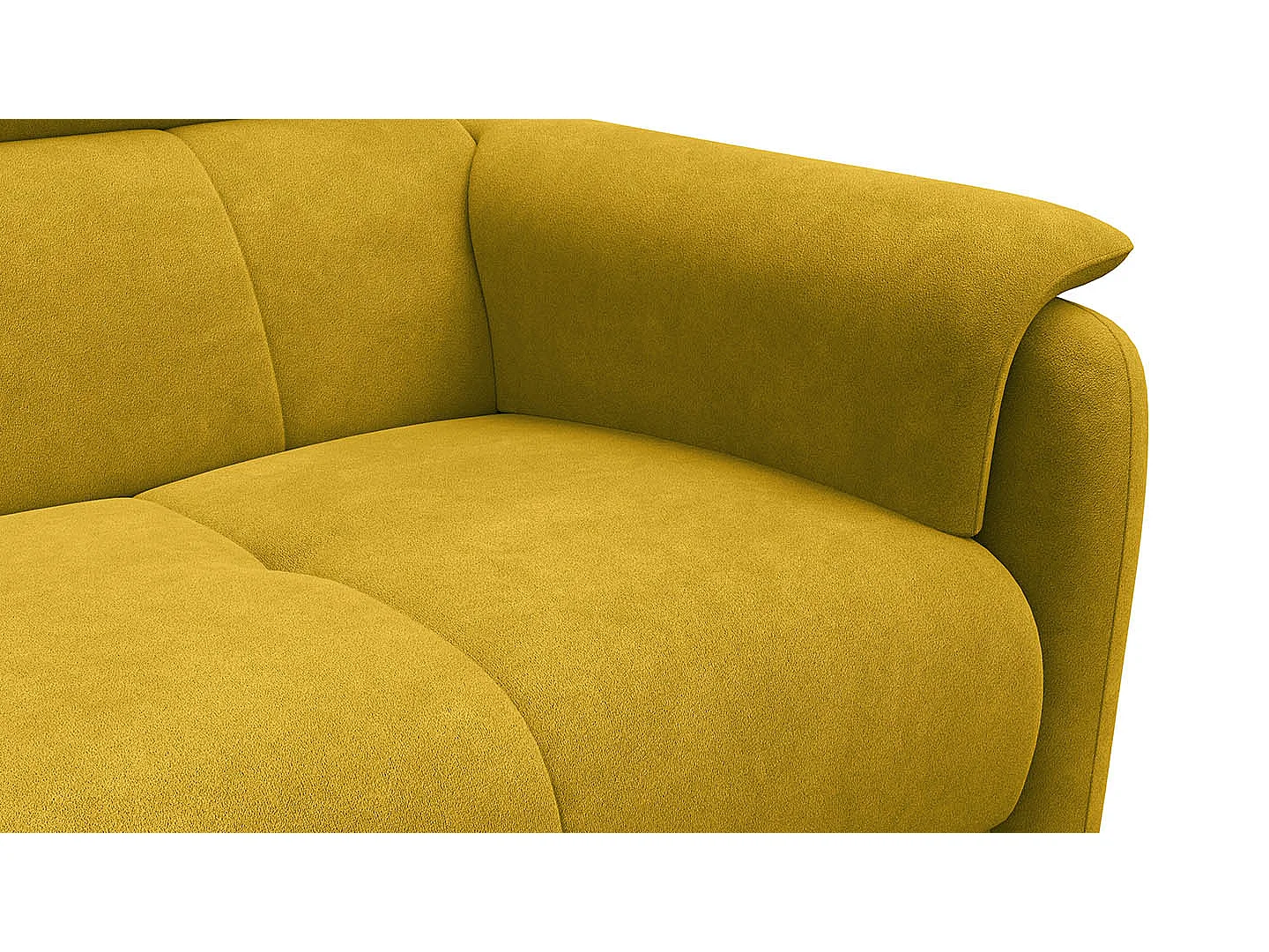 CANAPÉ RODEN 3 places, tissu velours jaune foncé