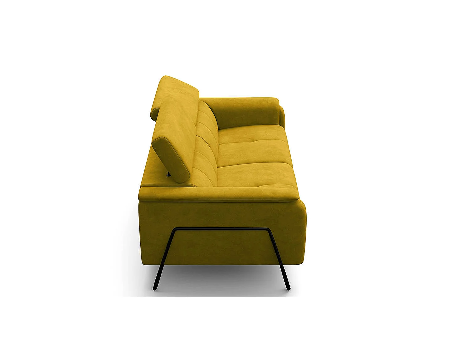 CANAPÉ RODEN 3 places, tissu velours jaune foncé