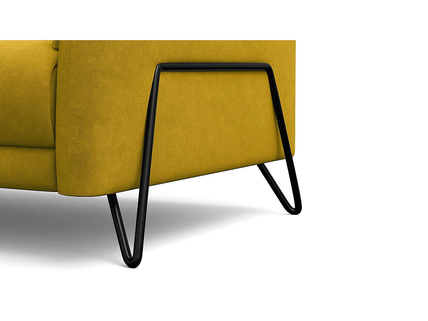 CANAPÉ RODEN 3 places, tissu velours jaune foncé