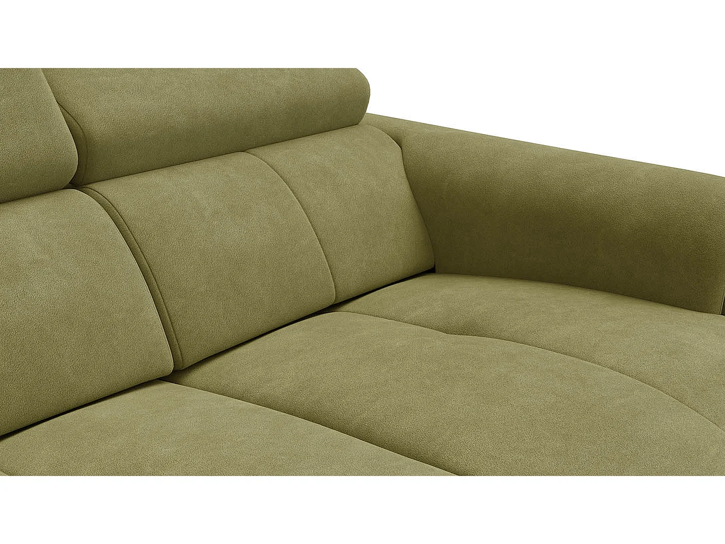 Relaxsofa 2-Sitzer RODEN, mit 2 Relax, olive Veloursstoff