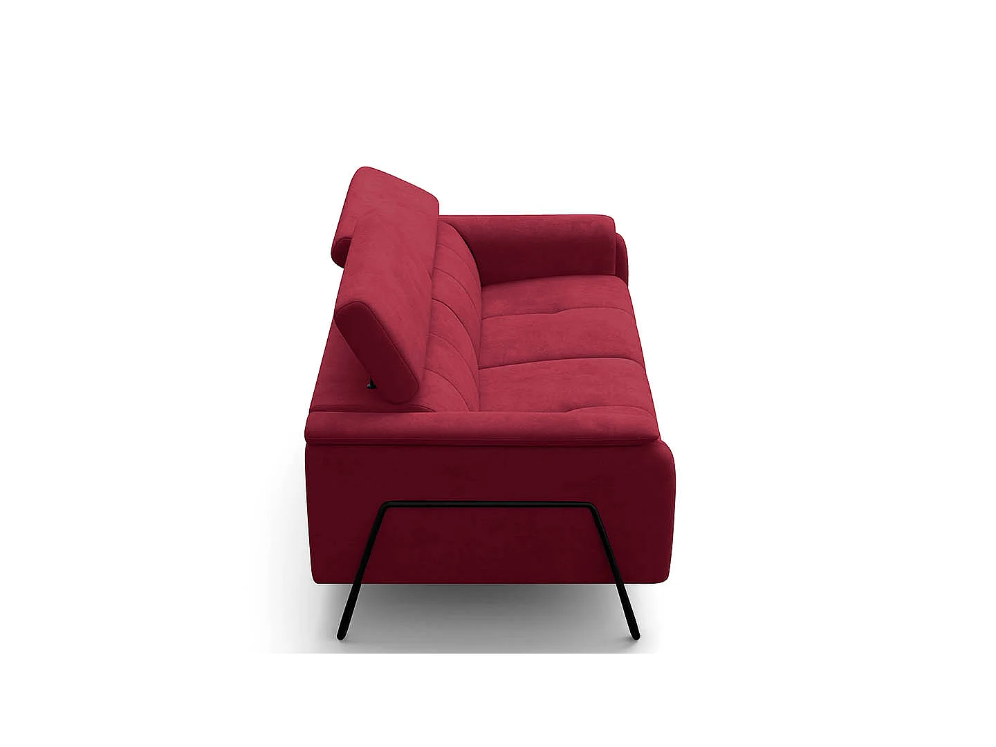 Sofa 3-Sitzer RODEN, rostrot Veloursstoff