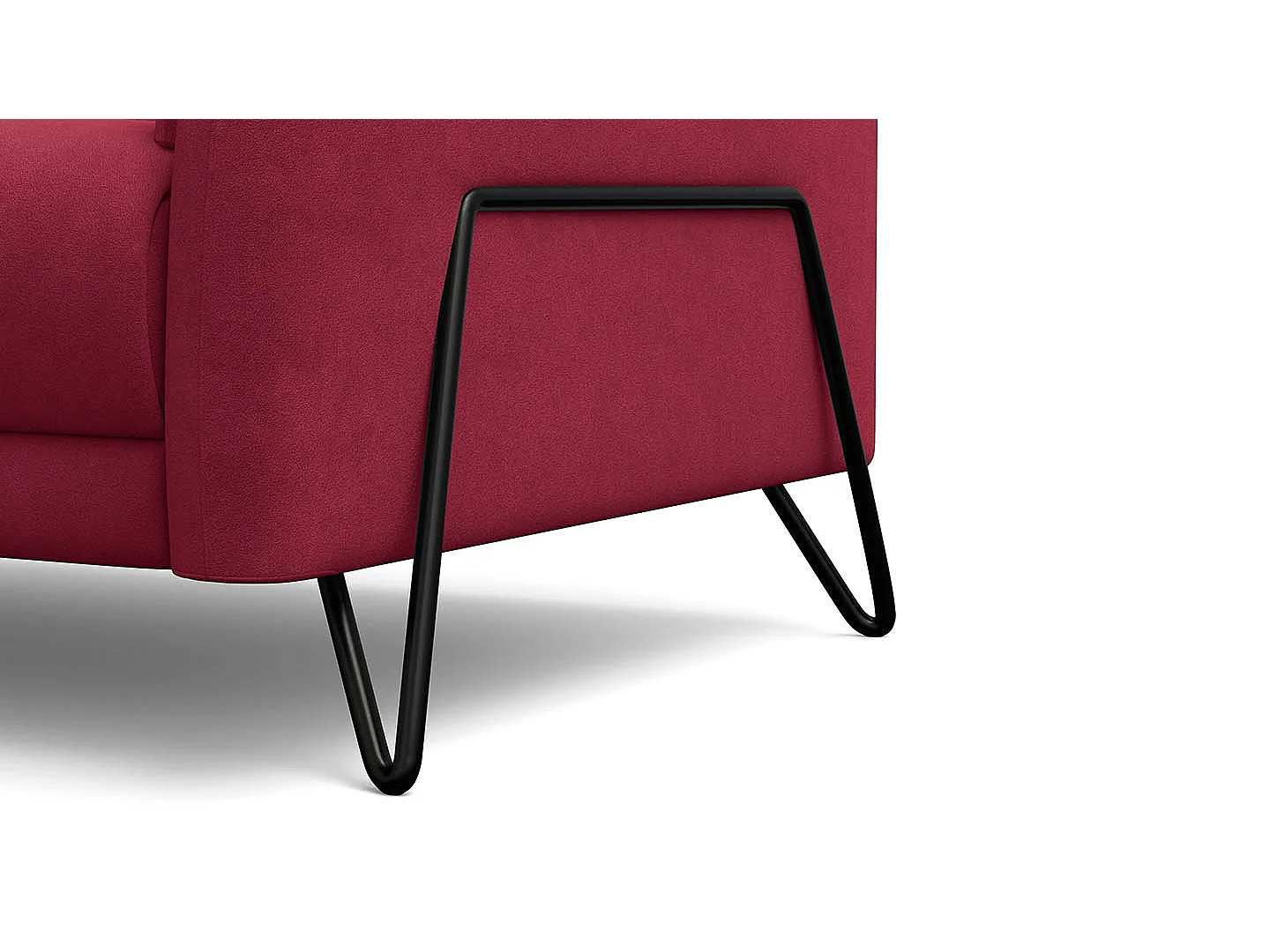 Sofa 3-Sitzer RODEN, rostrot Veloursstoff