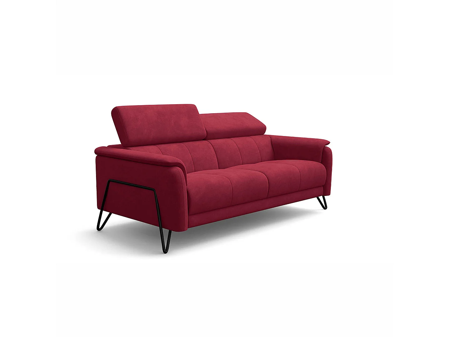 Sofa 3-Sitzer RODEN, rostrot Veloursstoff
