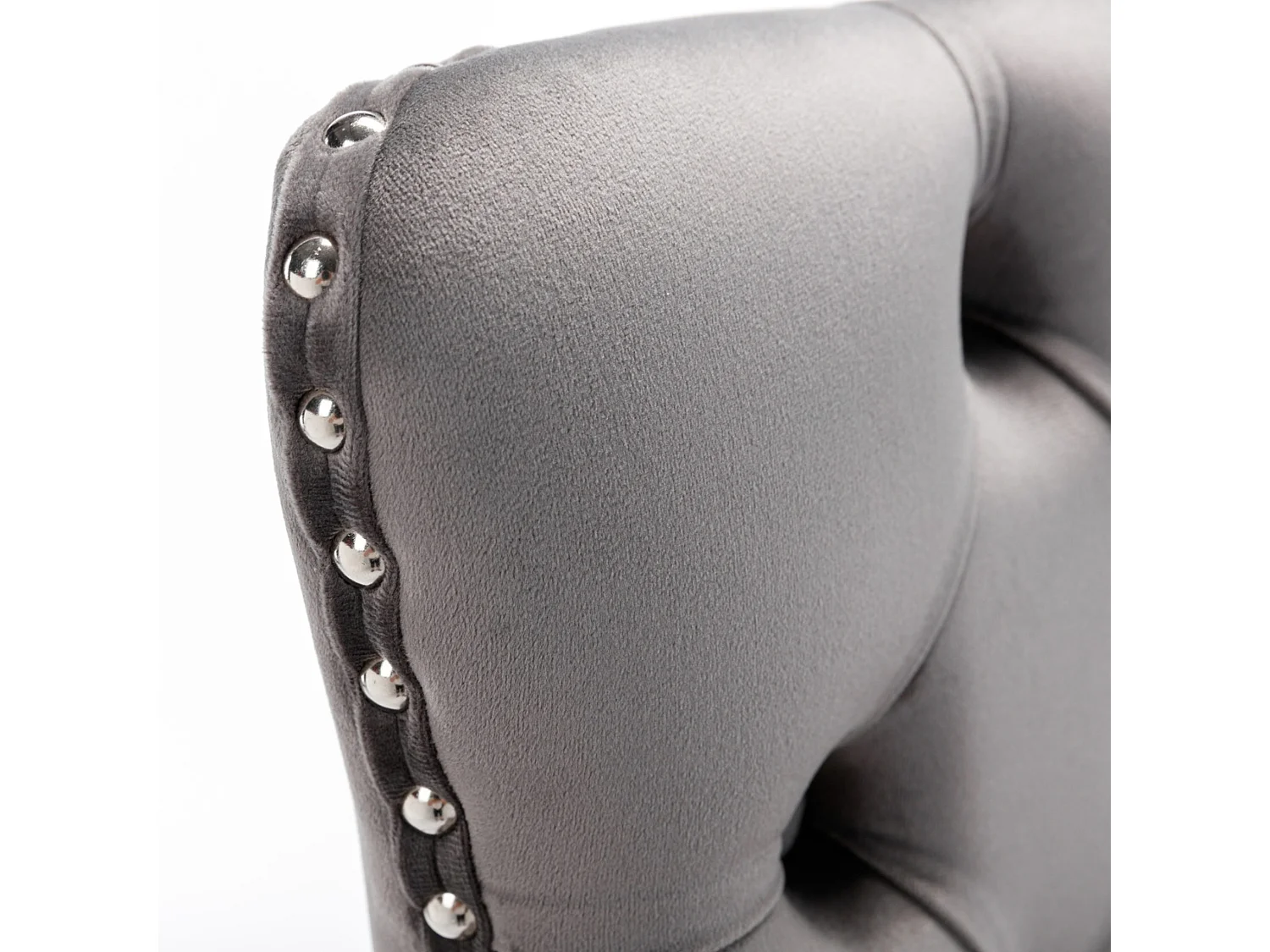 Lot de 2 tabourets de bar en velours avec capitonnage, piètement chromé et repose pieds