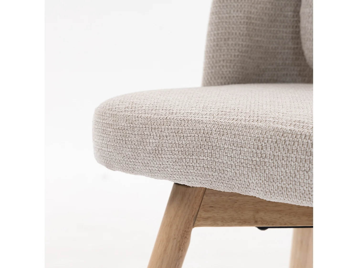 Esszimmerstühle 2er Set, 360° drehbar, Chenille und Holzbeine
