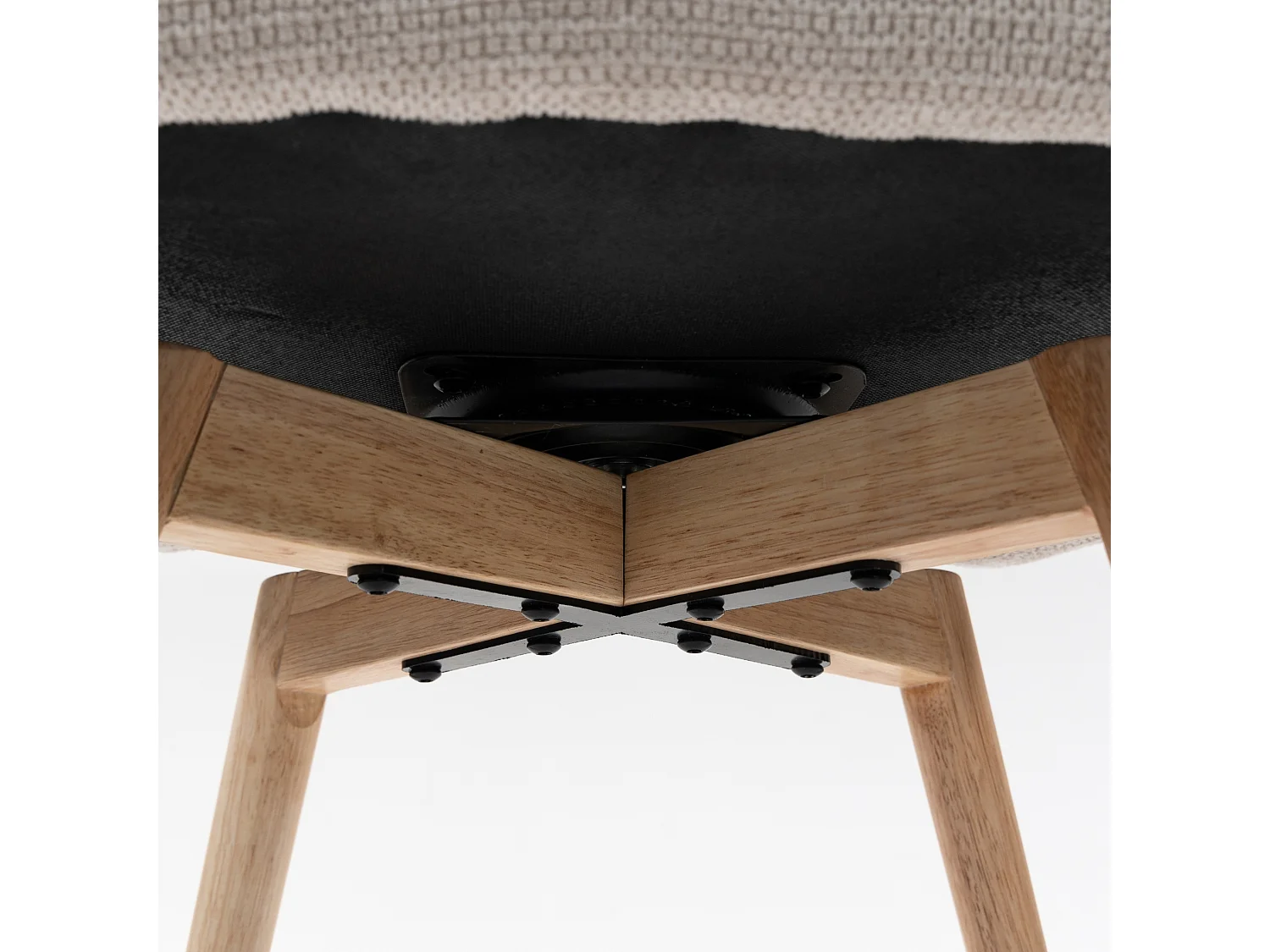 Esszimmerstühle 2er Set, 360° drehbar, Chenille und Holzbeine