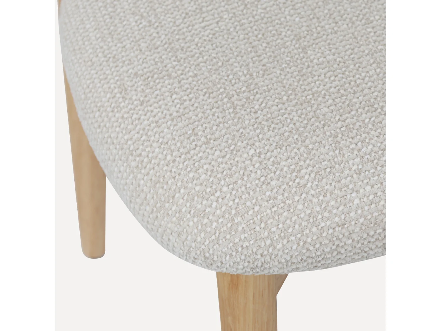 Set van 2 eetkamerstoelen van rubberhout met gestoffeerde rugleuning en verstelbare voeten