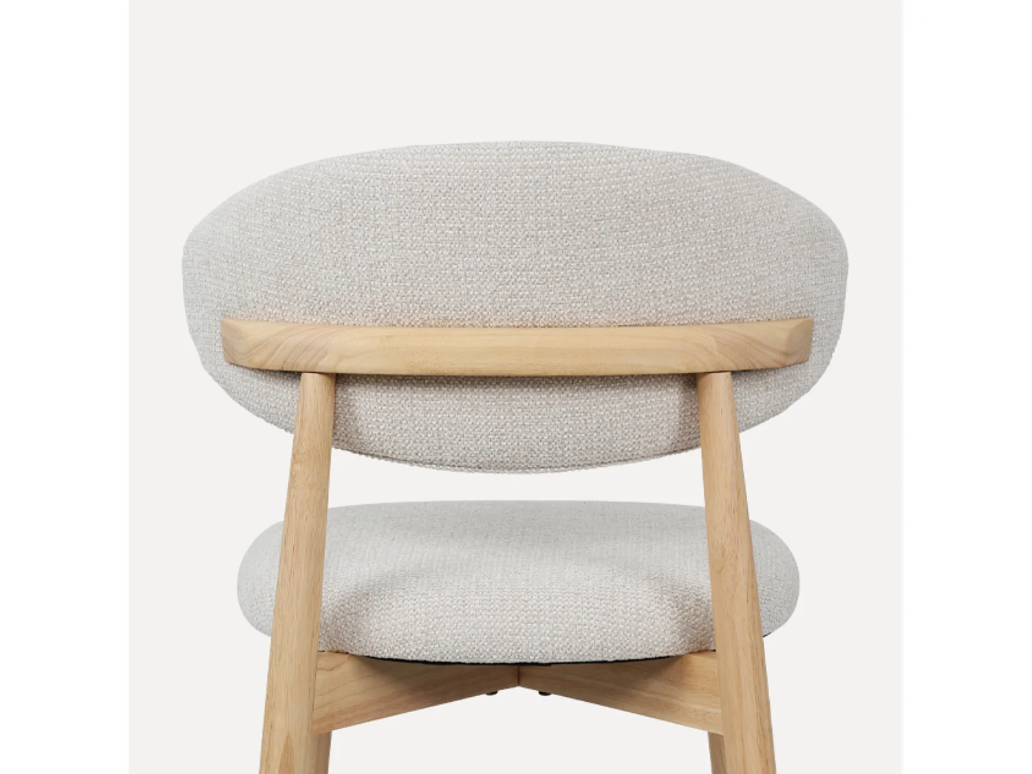Set van 2 eetkamerstoelen van rubberhout met gestoffeerde rugleuning en verstelbare voeten