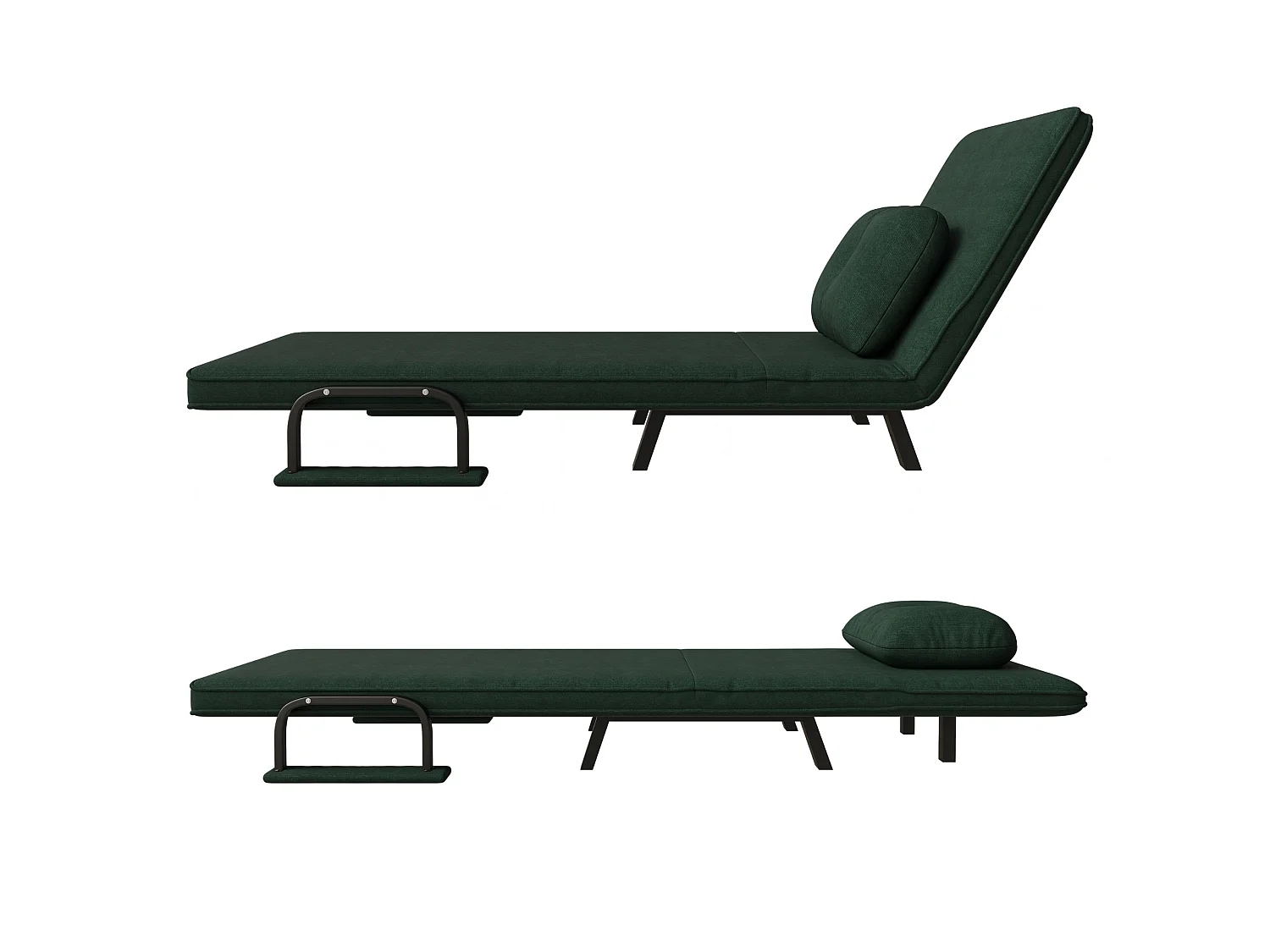 Fauteuil relax en chenille avec dossier réglable sur 5 positions et fonction couchage