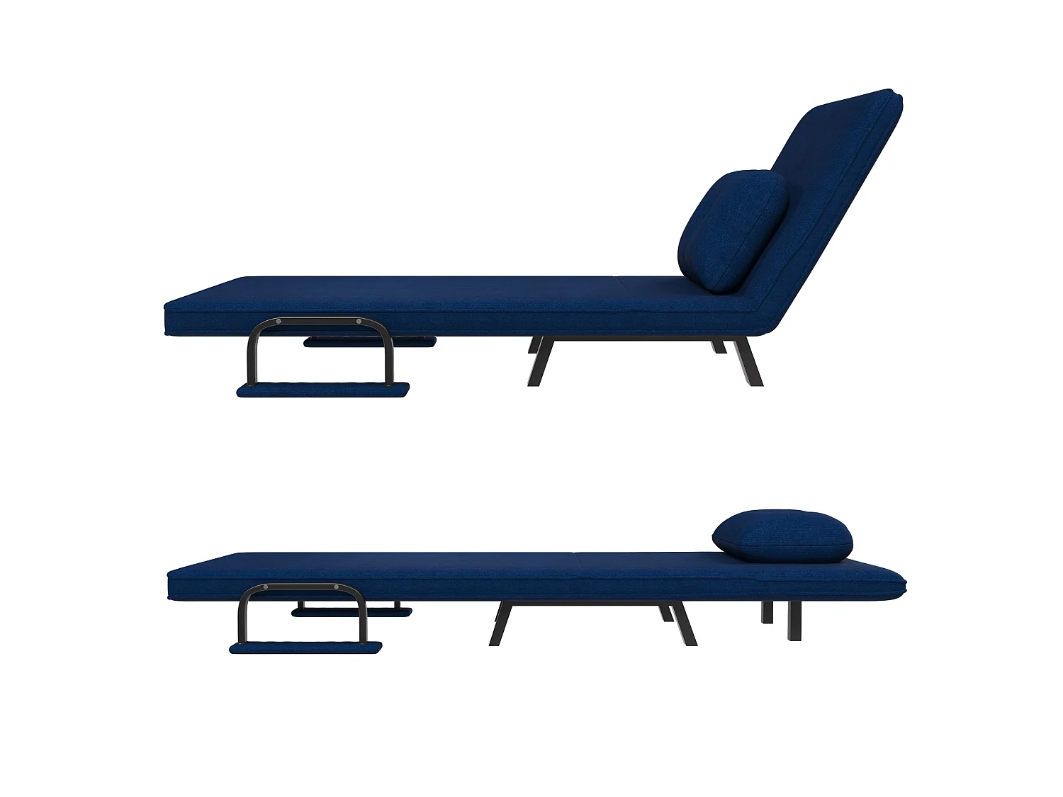 Chenille relaxfauteuil met rugleuning in 5 standen en ligfunctie