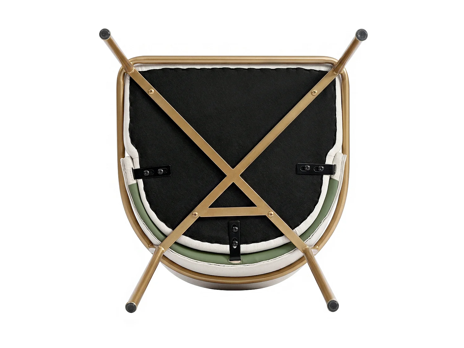 Lot de 2 chaises de salle à manger avec assise en lin et dossier en similicuir