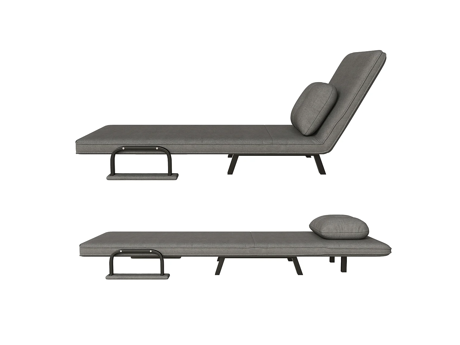 Chenille relaxfauteuil met rugleuning in 5 standen en ligfunctie