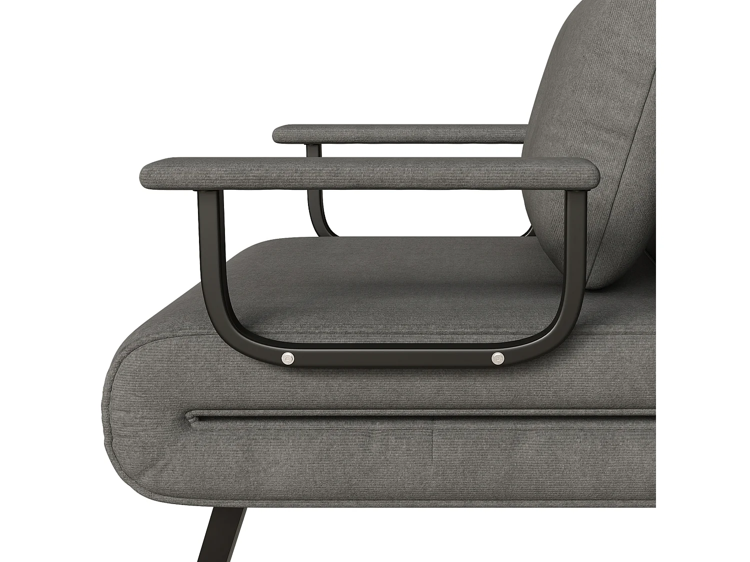 Chenille relaxfauteuil met rugleuning in 5 standen en ligfunctie