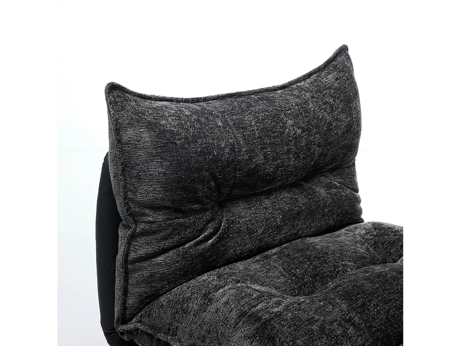 360° draaibare fauteuil van chenille met rugleuning in 3 standen
