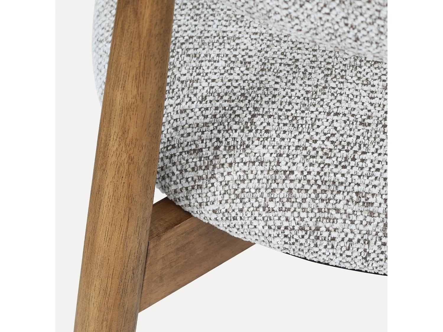 Juego de 2 sillas de comedor de madera de caucho con respaldo acolchado y patas ajustables