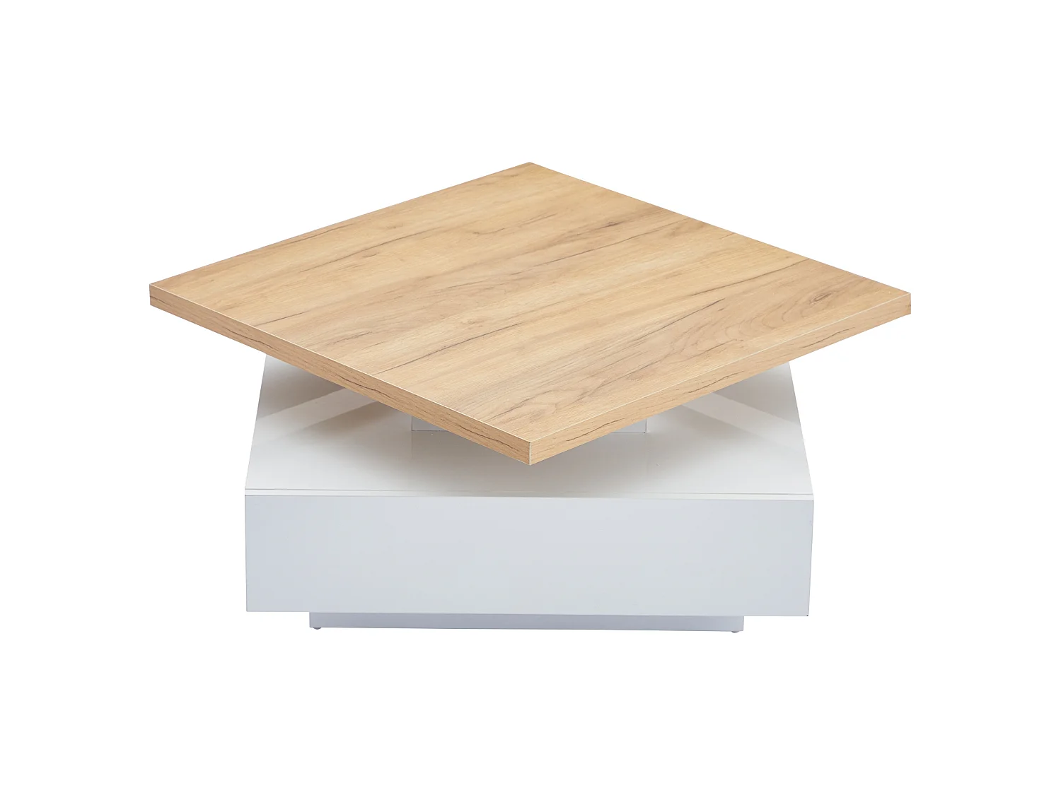 Vierkante salontafel met draaibaar blad en verborgen lade