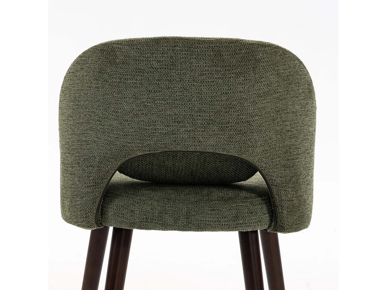 Lot de 2 chaises de salle à manger en tissu avec dossier enveloppant et pieds en bois
