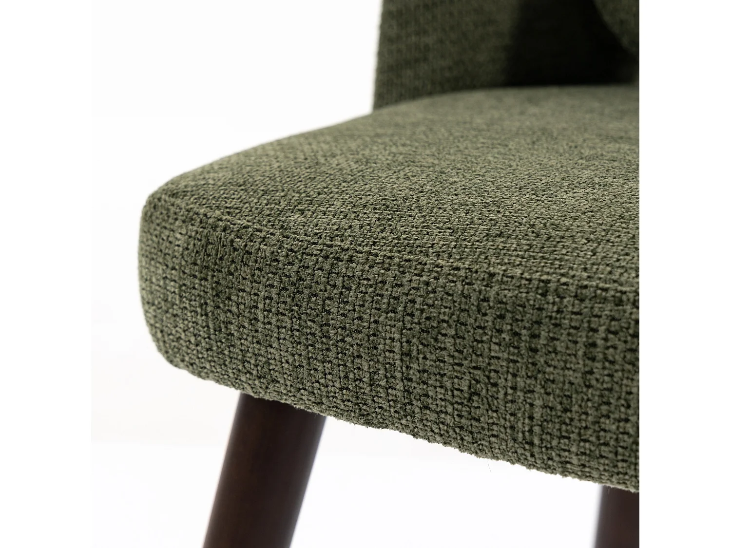 Lot de 2 chaises de salle à manger en tissu avec dossier enveloppant et pieds en bois