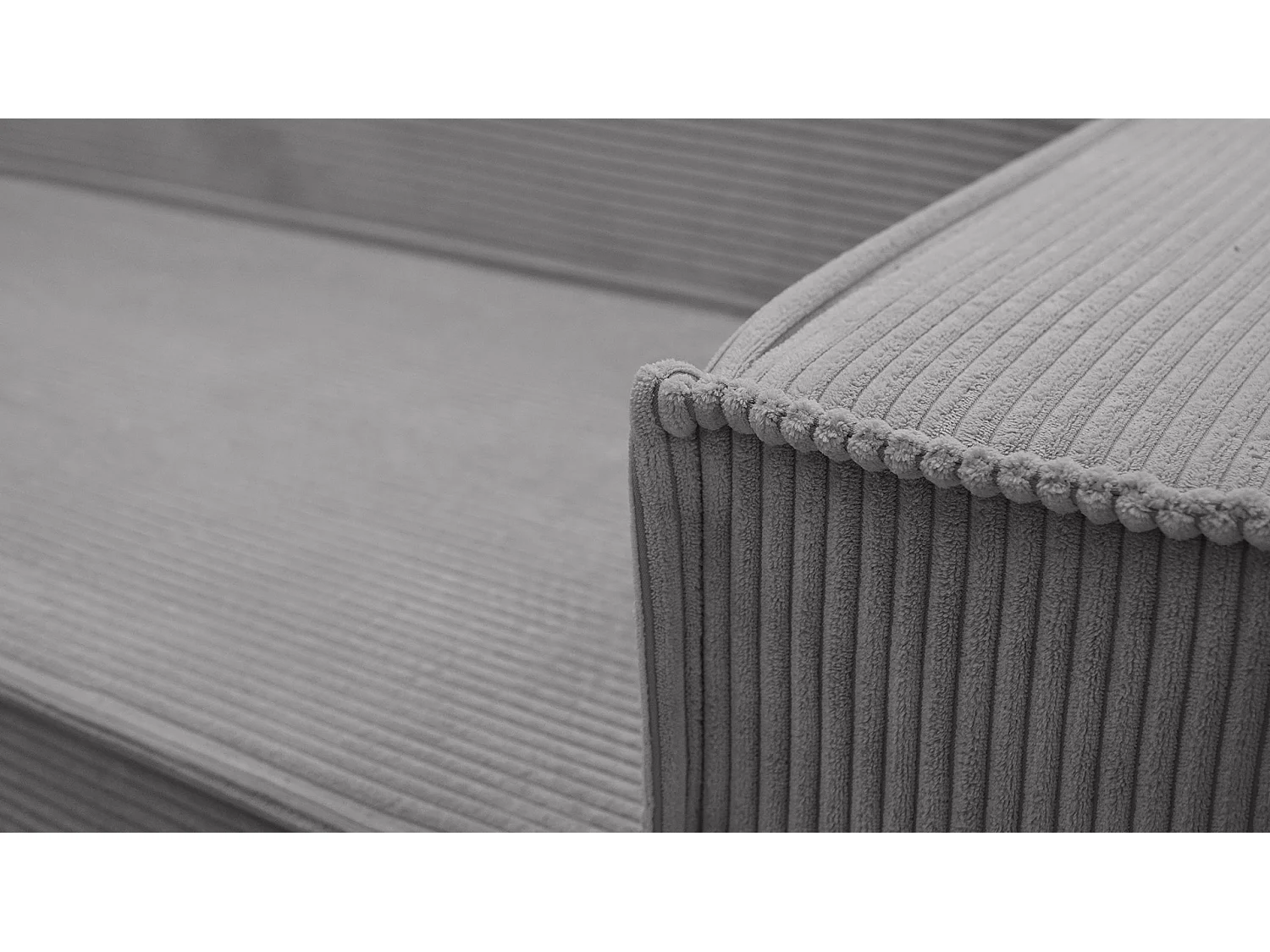 WOHNLANDSCHAFT STYLO U-Form mit Schlaffunktion Bettkasten Cordstoff Poso Grau