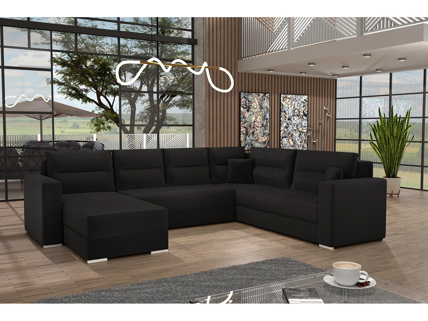 Couchgarnitur Sofa Sofagarnitur Captain U mit Schlaffunktion Wohnlandschaft