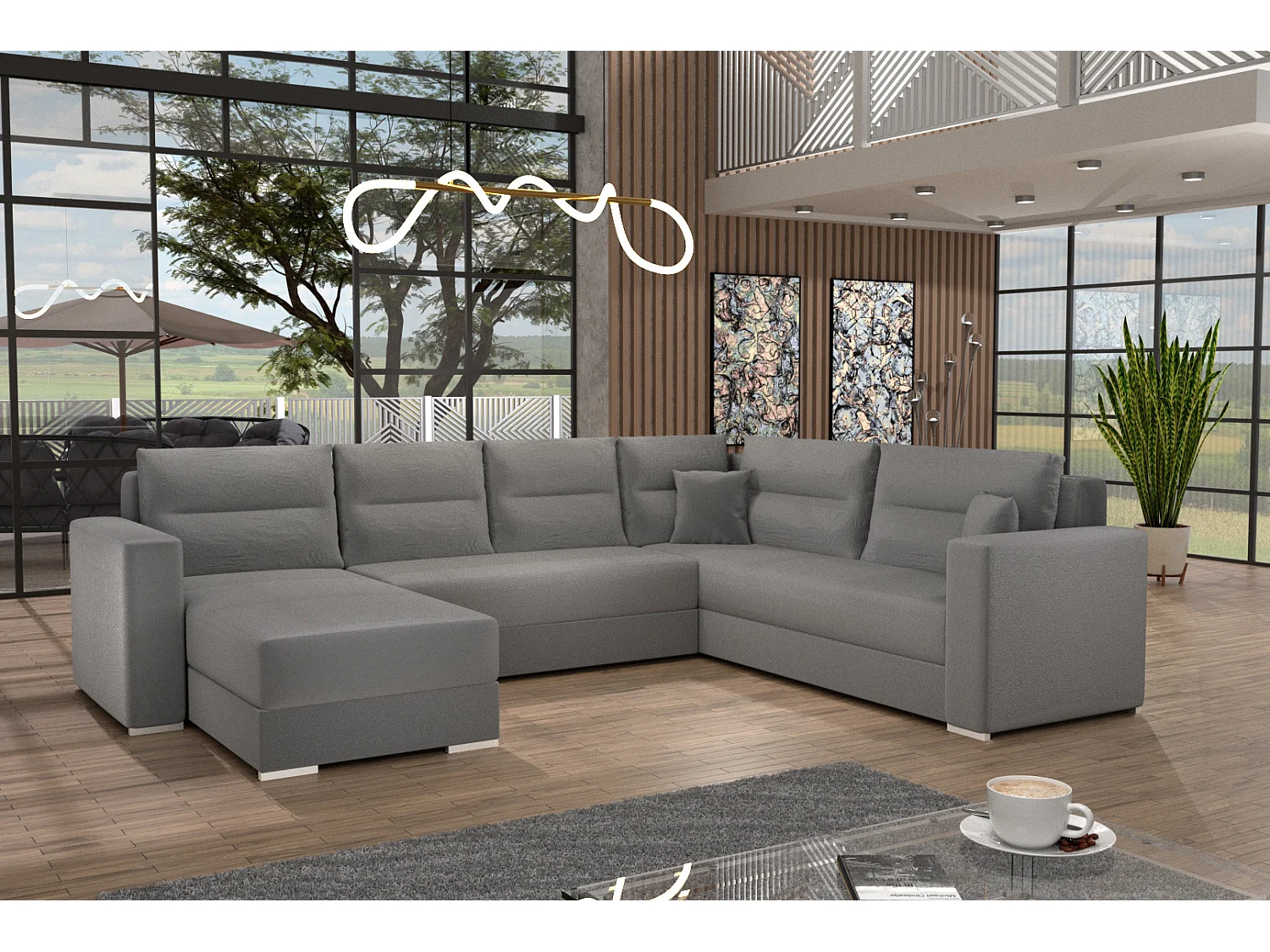 Couchgarnitur Sofa Sofagarnitur Captain U mit Schlaffunktion Wohnlandschaft