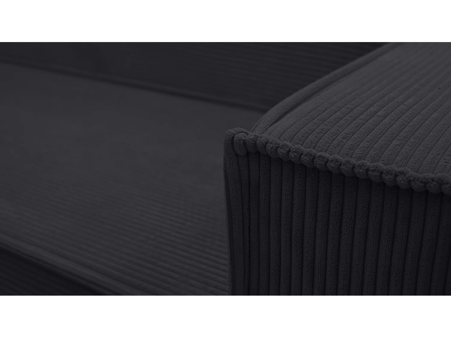 WOHNLANDSCHAFT STYLO U-Form mit Schlaffunktion Bettkasten Cordstoff Poso Schwarz
