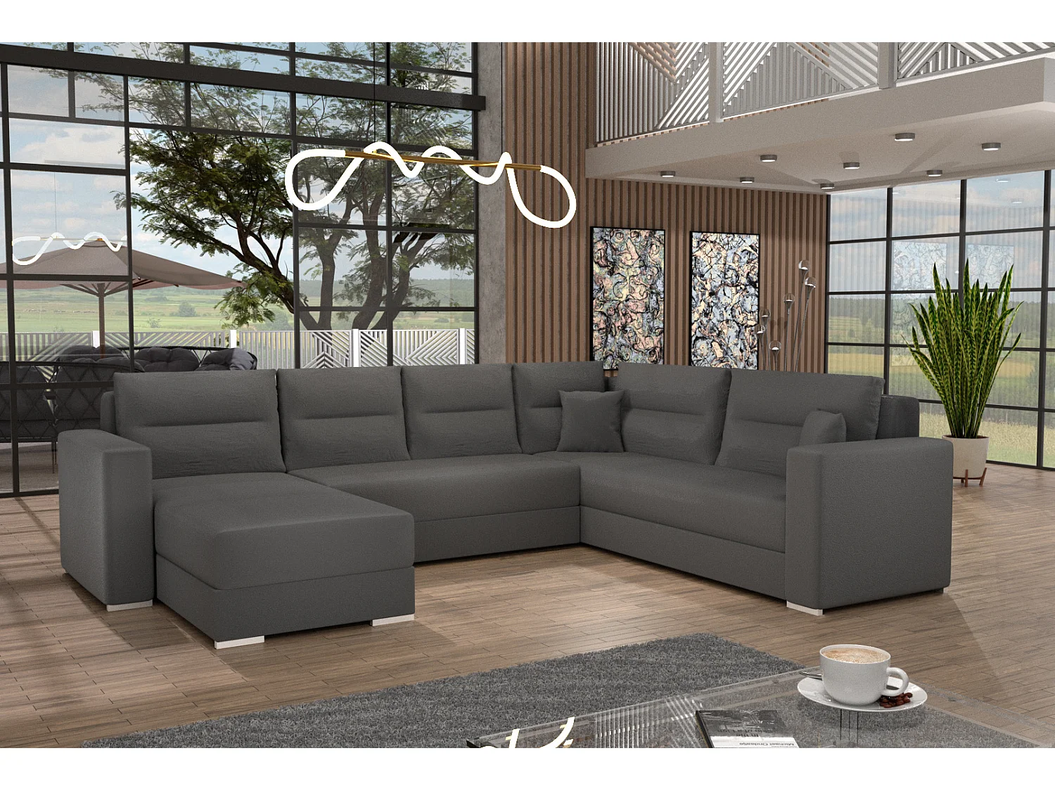 Couchgarnitur Sofa Sofagarnitur Captain U mit Schlaffunktion Wohnlandschaft