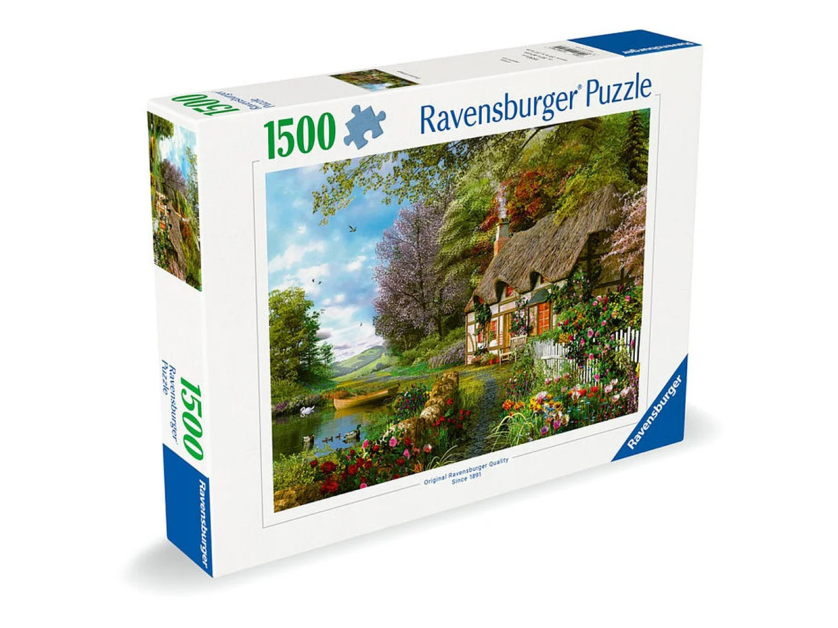 Ravensburger Puzzle 1500 pièces – Thatched Cottage by the Lake (Adulte)