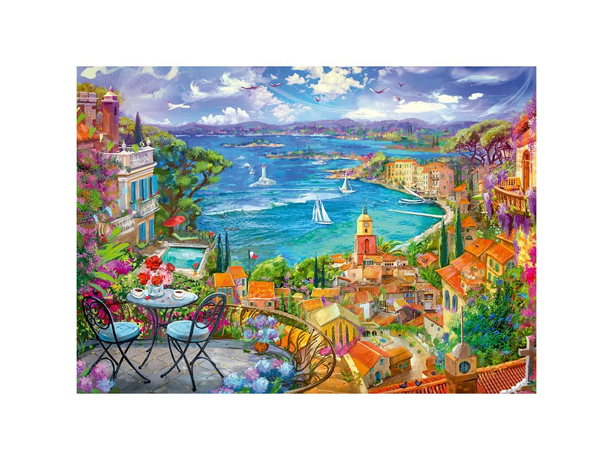 Puzzle Ravensburger 1000 pièces – Illustration bord de mer de Saint-Tropez