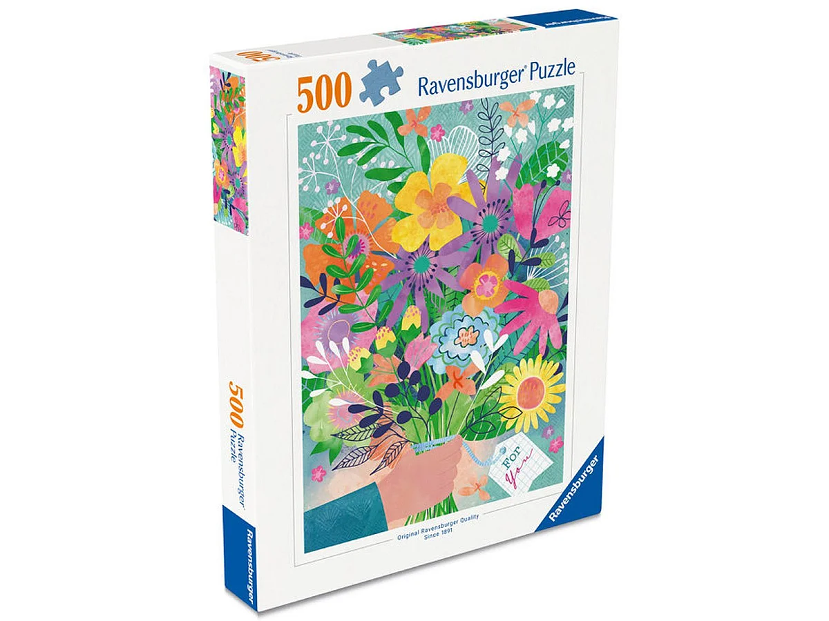 Ravensburger Puzzle 500 pièces - Saint-Valentin en Fleurs (Bouquet illustré)