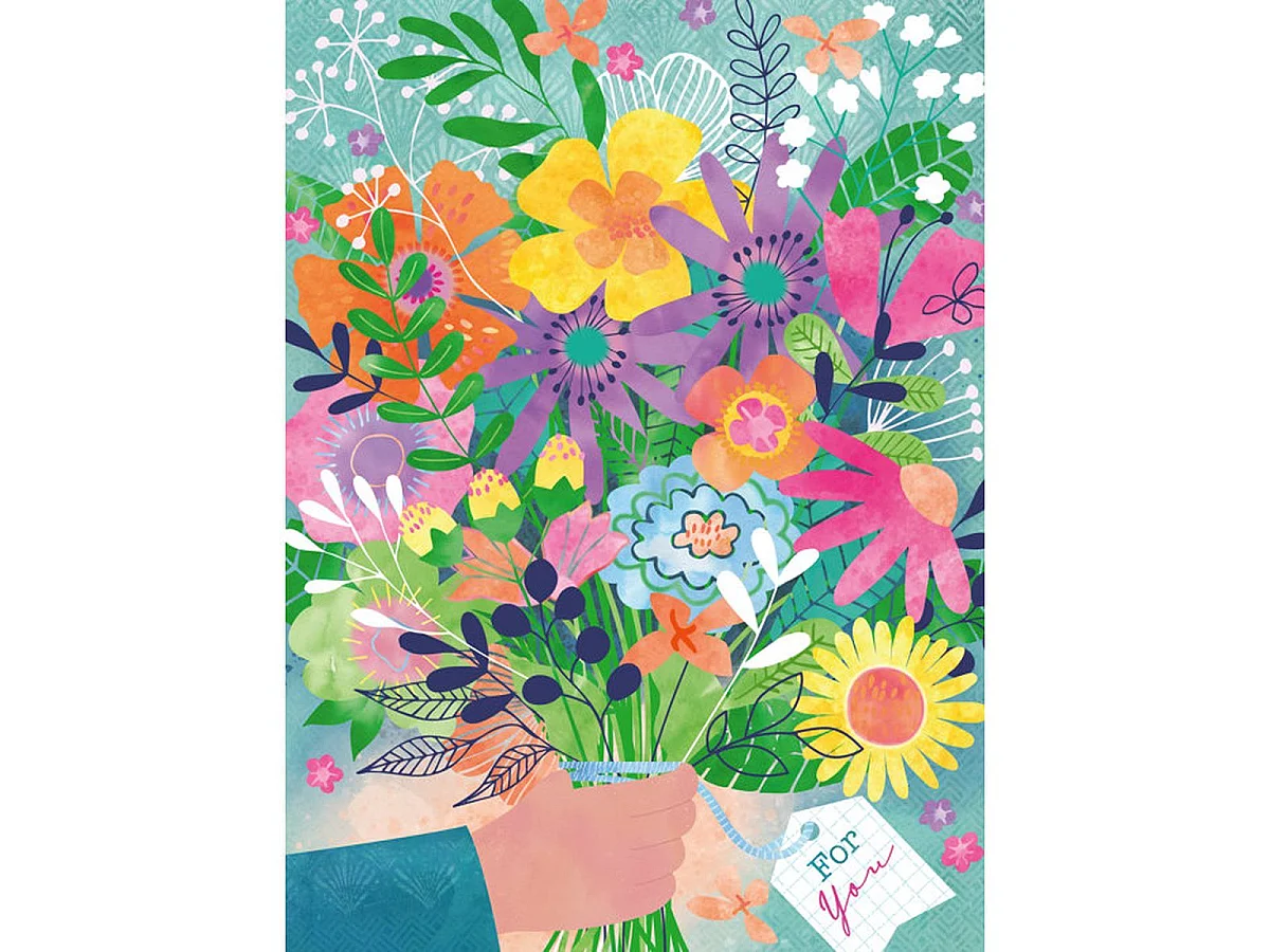Ravensburger Puzzle 500 pièces - Saint-Valentin en Fleurs (Bouquet illustré)
