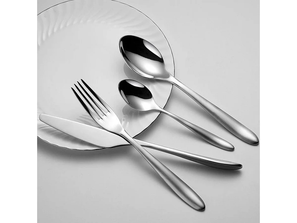 Ménagère ARTHUR MARTIN 24 pièces en acier inoxydable AM0211, finition miroir