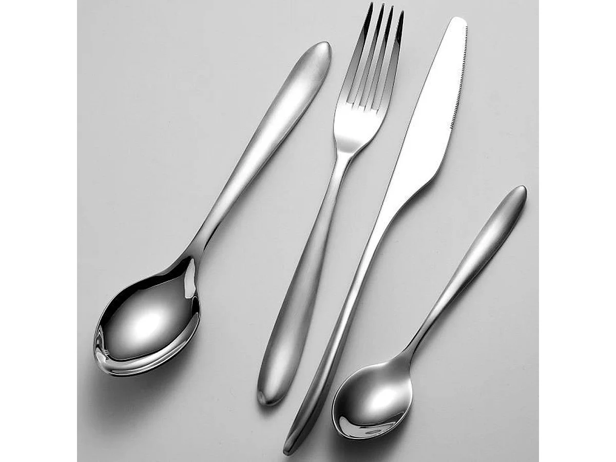 Ménagère ARTHUR MARTIN 24 pièces en acier inoxydable AM0211, finition miroir