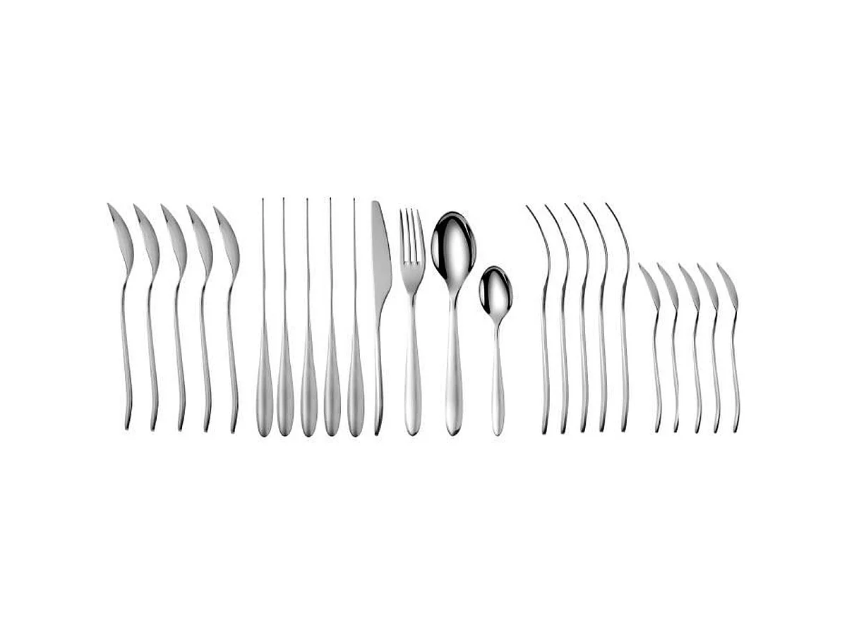 Ménagère ARTHUR MARTIN 24 pièces en acier inoxydable AM0211, finition miroir