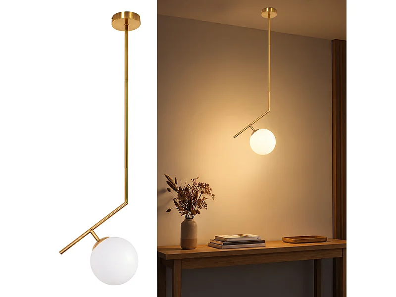 NETTLIFE Suspension or 1 lumiere opal G9 pour salle a manger/cuisine/salon